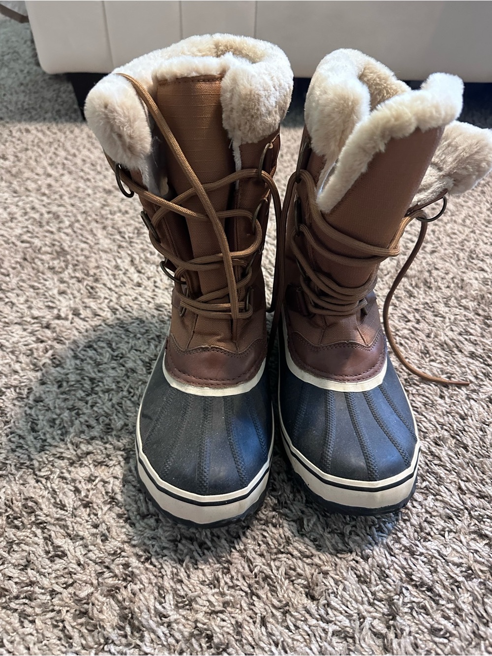 Women’s Brown Faux Fur Lined Winter Boots